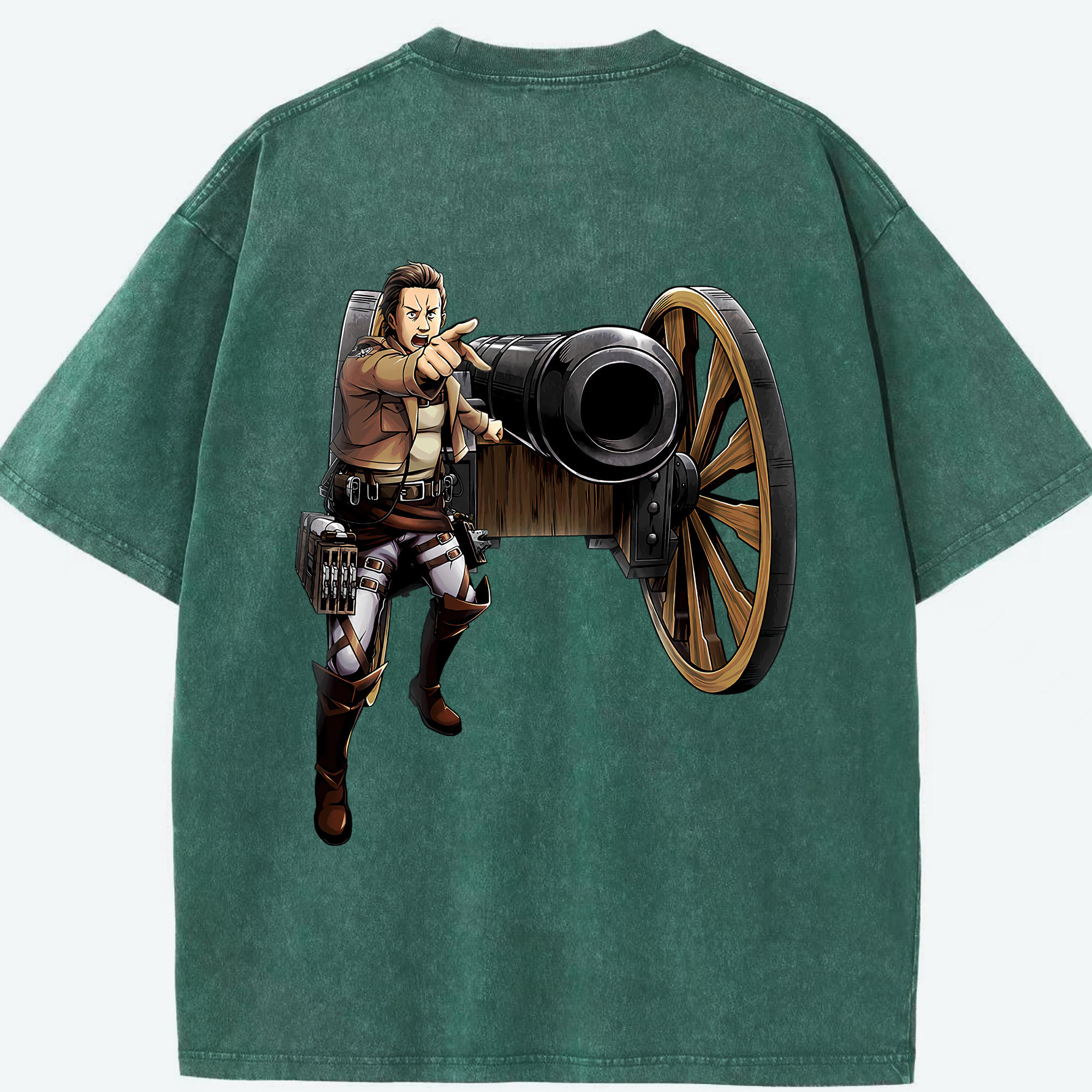 （画像用） 進撃の巨人 Attack on Titan 綿100% ヴィンテージ風 半袖Tシャツ（背面プリント）